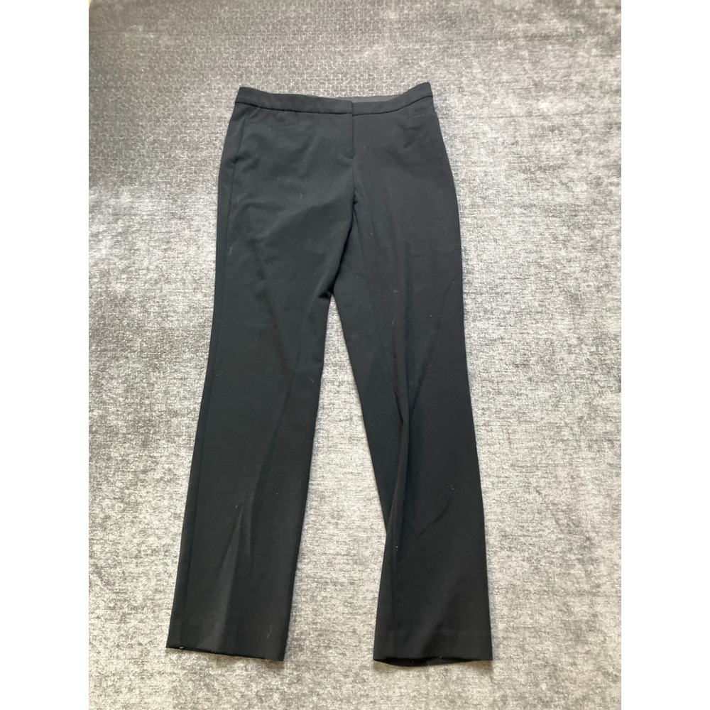 Alfani Womens Black Dress Pants Size 4 Flat Front Straight Leg Business Trousers